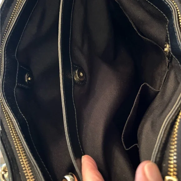 Coach Black Leather Carryall, Christie with Gold Accents - Picture 6 of 14